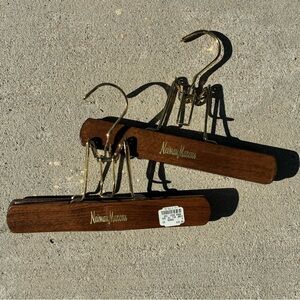 Neiman Marcus Clamp Wooden Hangers NWT